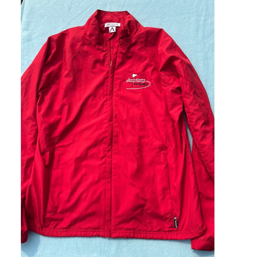 Gorpcore Womens Antigua Longs Drugs Challenge Golf Windbreaker Jacket Medium Red